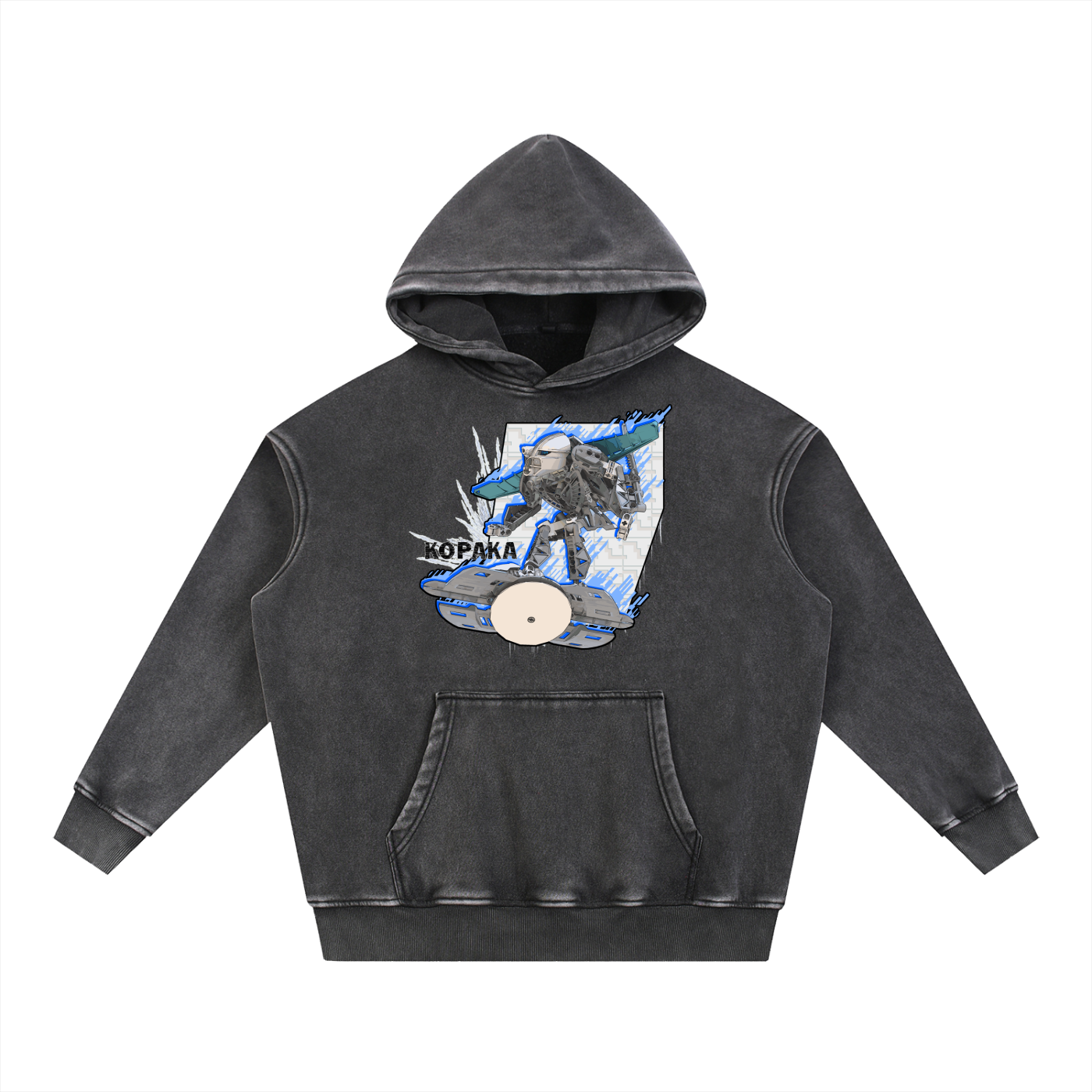 Kopaka Adaptive Distress Washed Hoodie - Skybirdmakes