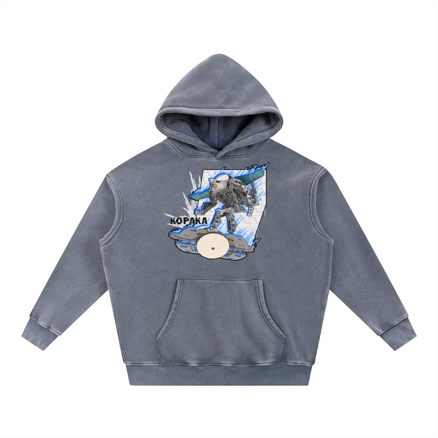 Kopaka Adaptive Distress Washed Hoodie - Skybirdmakes