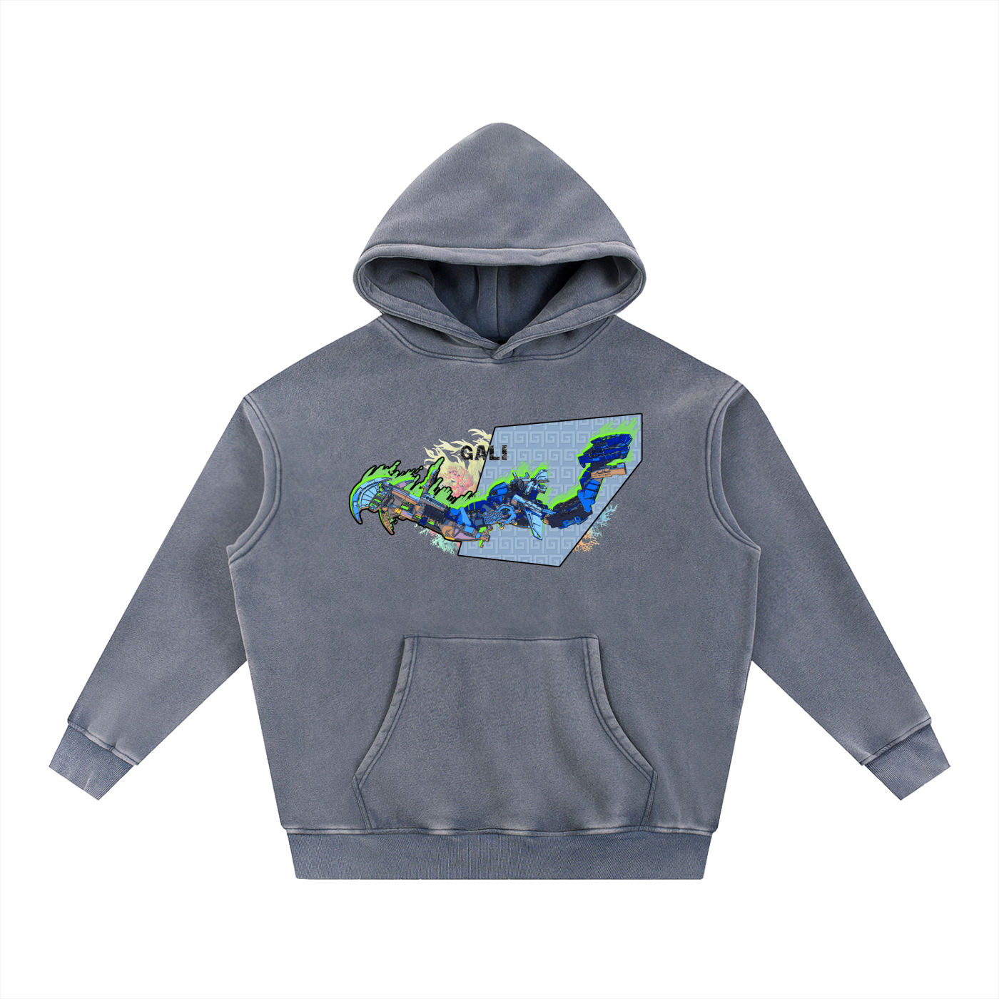 Gali Adaptive Distress Washed Hoodie - Skybirdmakes