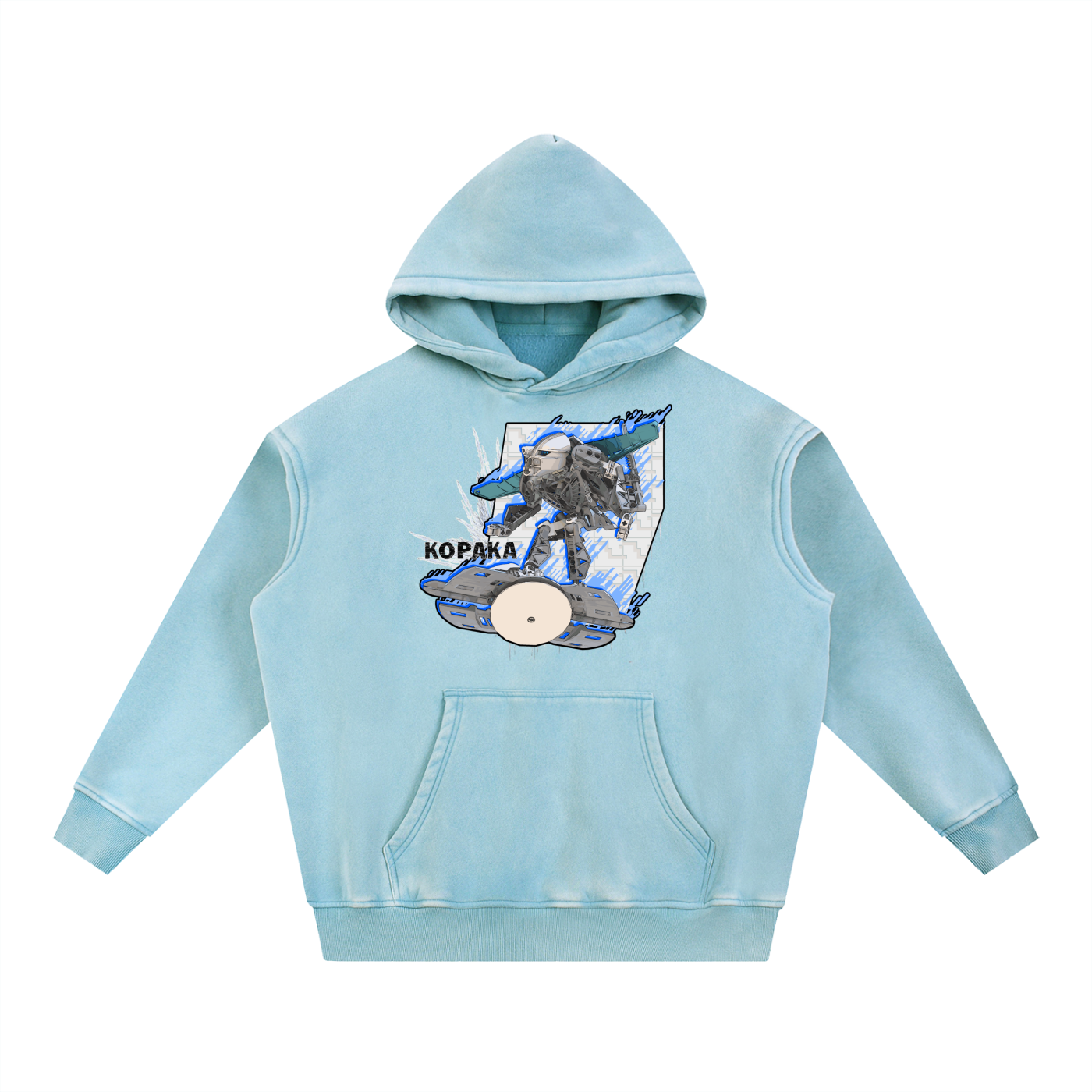 Kopaka Adaptive Distress Washed Hoodie - Skybirdmakes