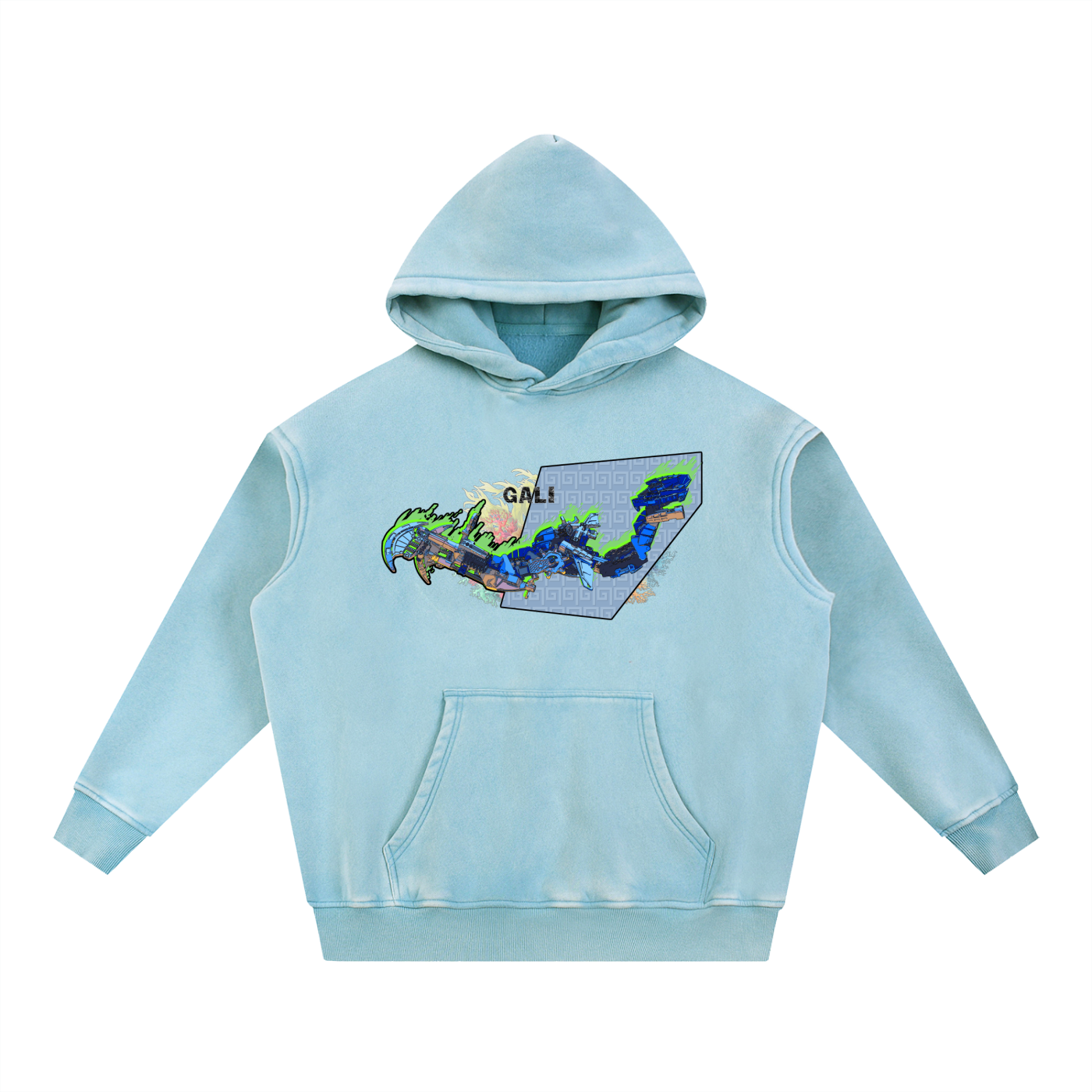 Gali Adaptive Distress Washed Hoodie - Skybirdmakes
